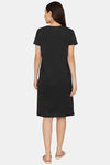 Rosaline U&I Knit Cotton Knee Length Nightdress - Anthra Melange — thumbnail 3
